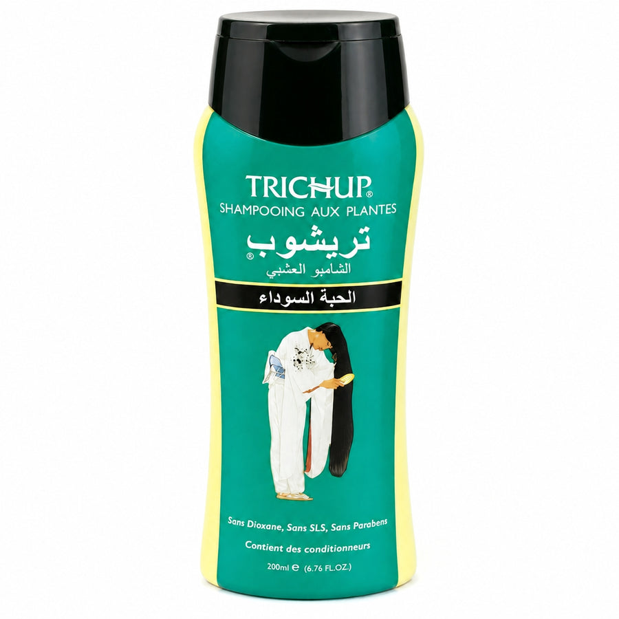 Shampoing Soin Indien à la Graine de Nigelle 200mL Trichup – packshot sur fond blanc