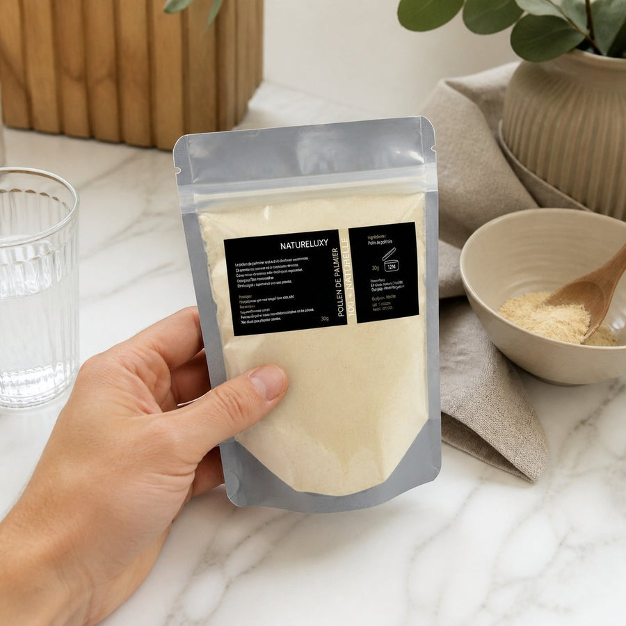 Pollen de palmier Pur 100% naturel 90g – application en situation réelle, geste de soin quotidien