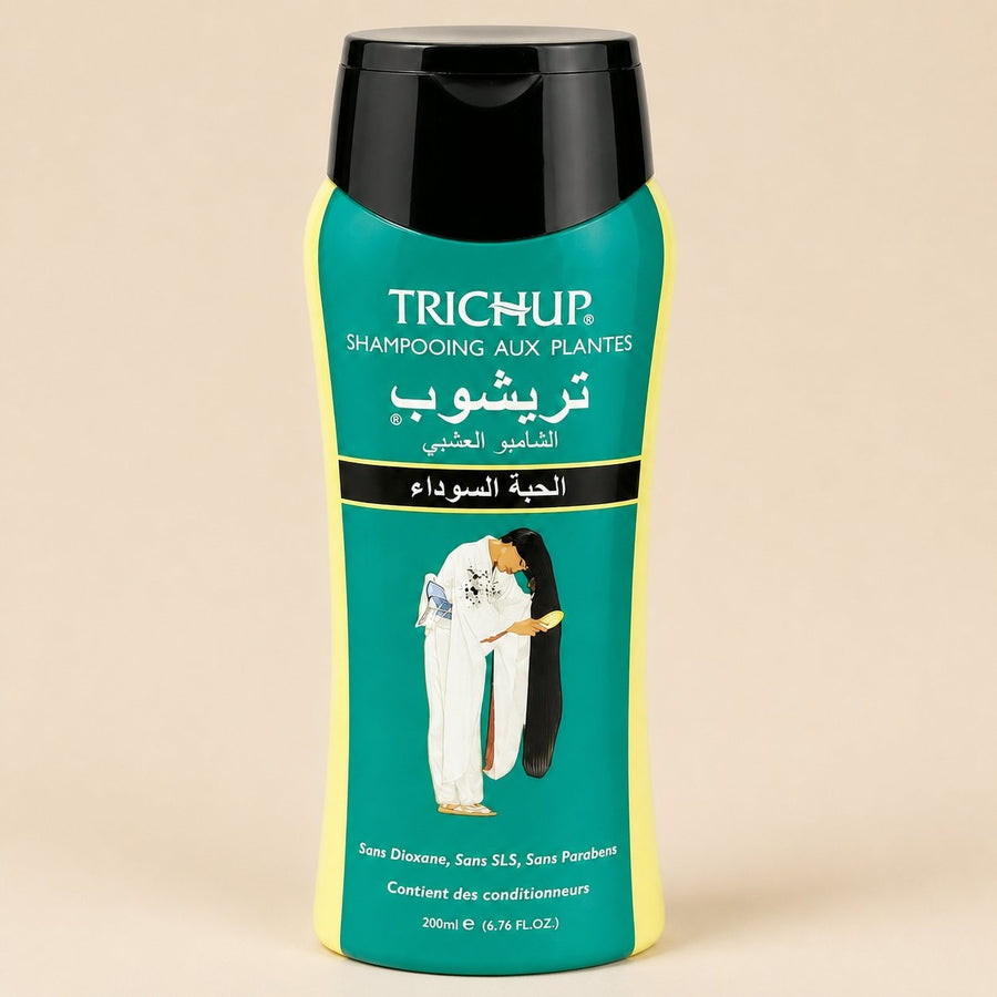 Shampoing Soin Indien à la Graine de Nigelle 200mL Trichup – packshot sur fond neutre