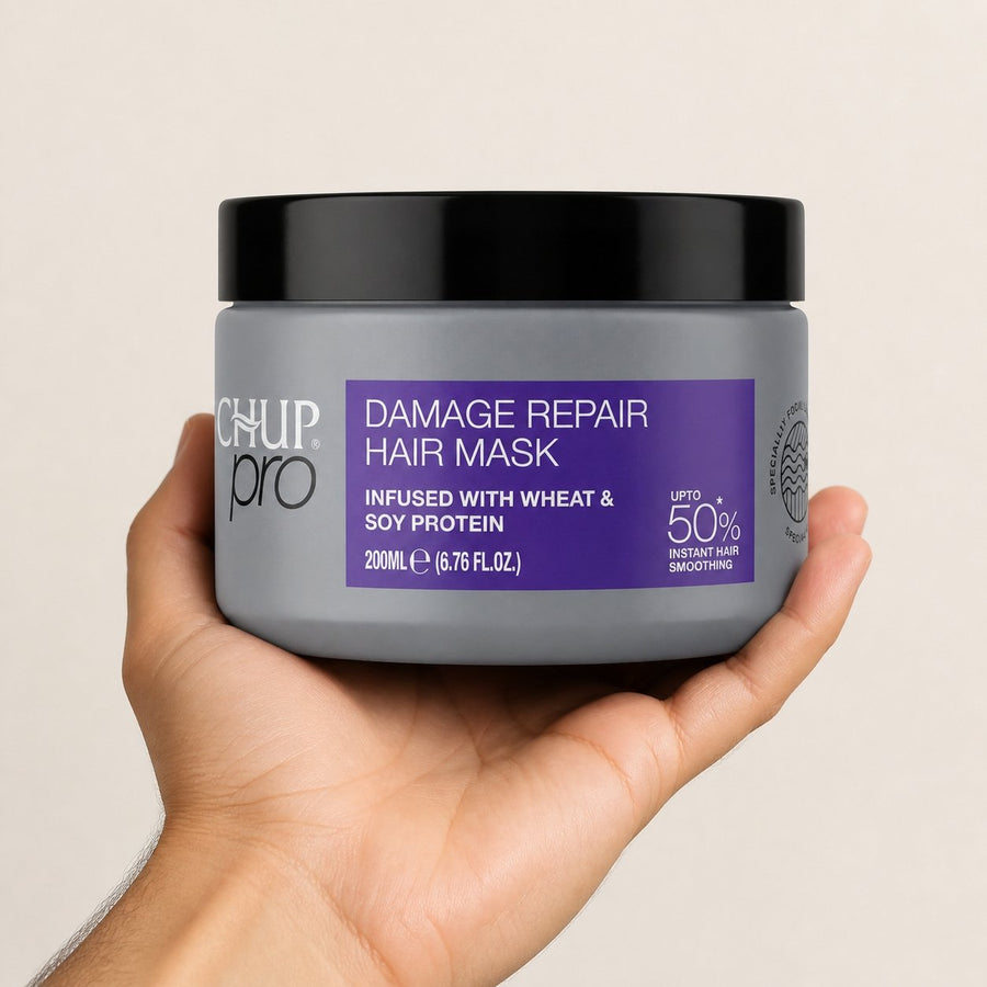 Trichup Pro Masque Capillaire Réparation (Damage Repair) – Protéines de Blé & Soja – 200 ml – taille et contenance réelles du produit en main