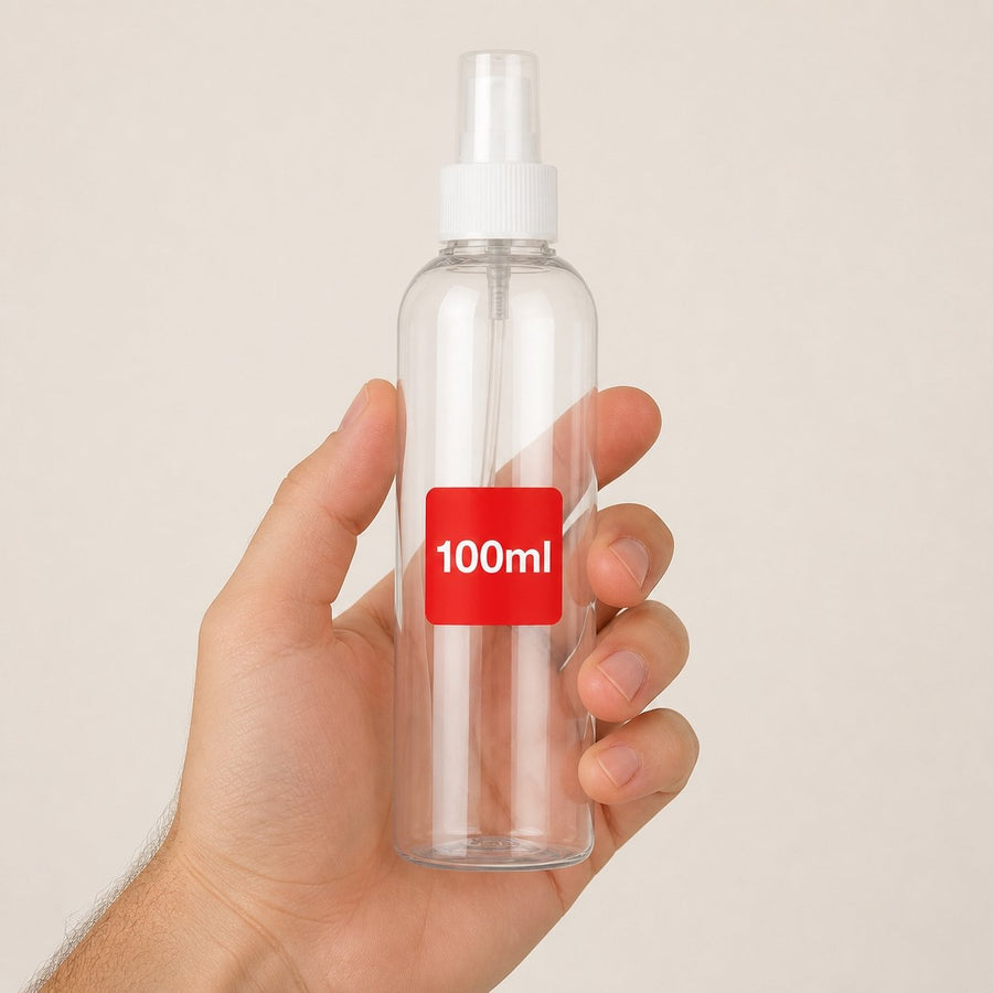 Vaporisateur 30mL + Vaporisateur 60mL + Vaporisateur 100mL – taille et contenance réelles du produit en main
