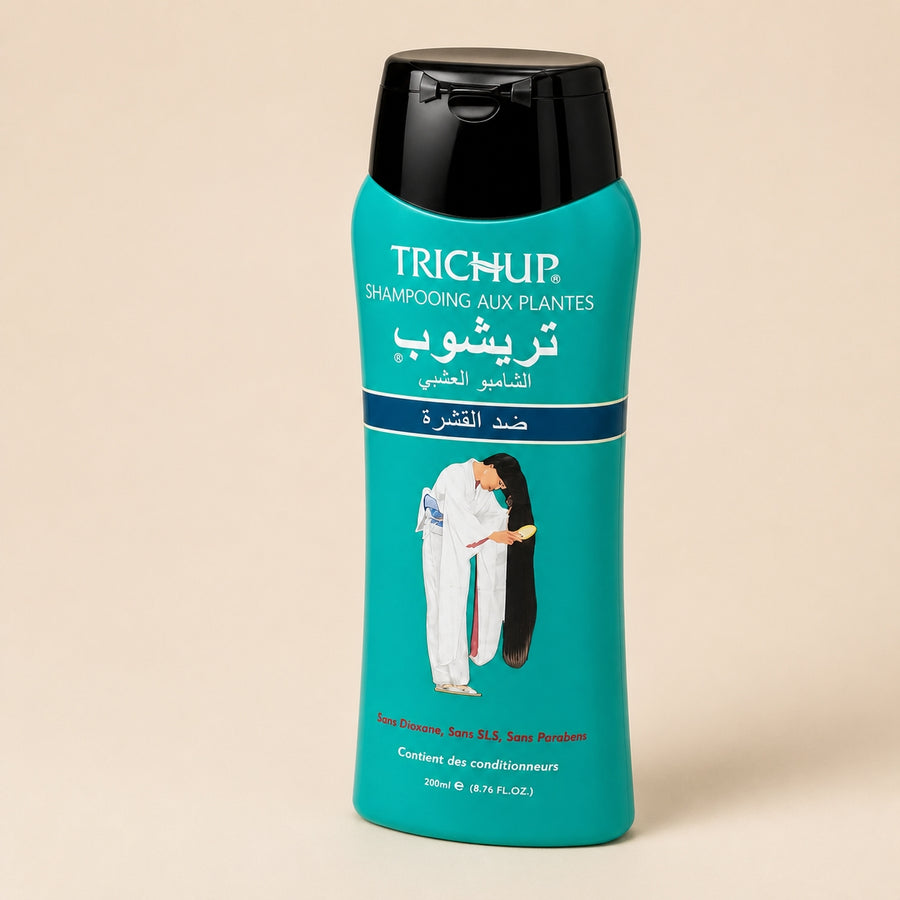 Shampoing Soin Indien Anti-pelliculaire Trichup 200ml – présentation vue de trois quarts