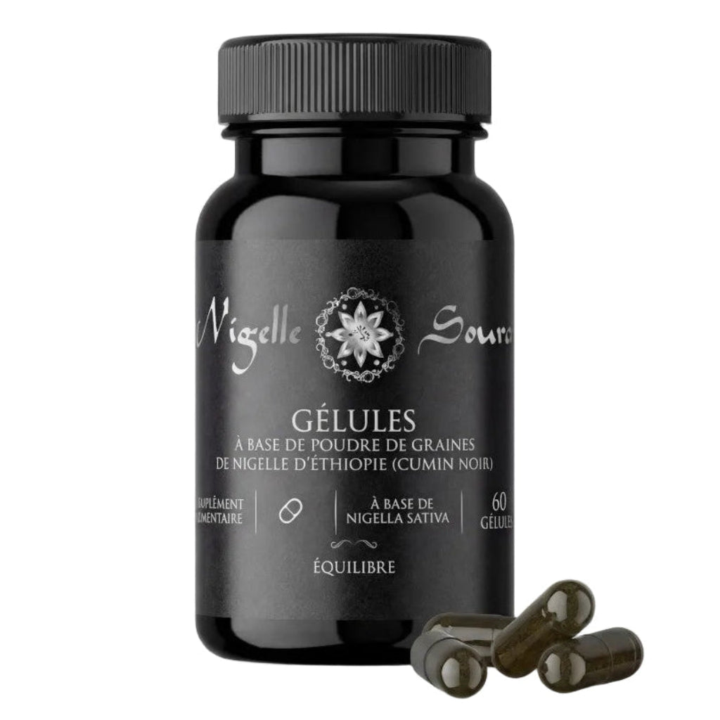 60 Gélules Nigelle d’Éthiopie – Poudre 99,7% Pure – Gélules Végétales