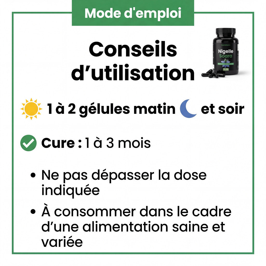 60 Gélules Nigelle d’Éthiopie – Poudre 99,7% Pure – Gélules Végétales