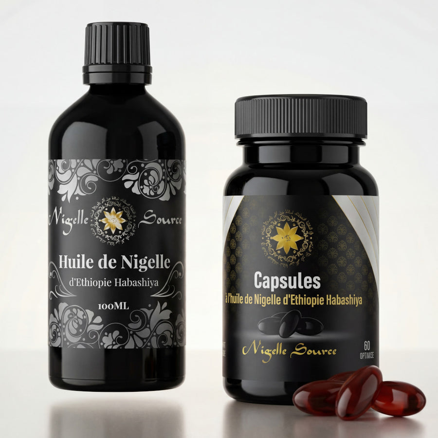 Äthiopisches Nigella-Paket, 60 Kapseln und Öl, 100 ml, Reinheit 99 %