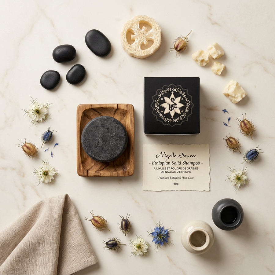 Shampooing Solide - flat lay ambiance