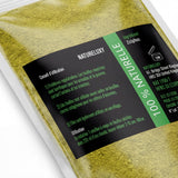 Gros plan sur étiquette poudre de Sidr feuille de jujubier 100% naturelle NatureLuxy
