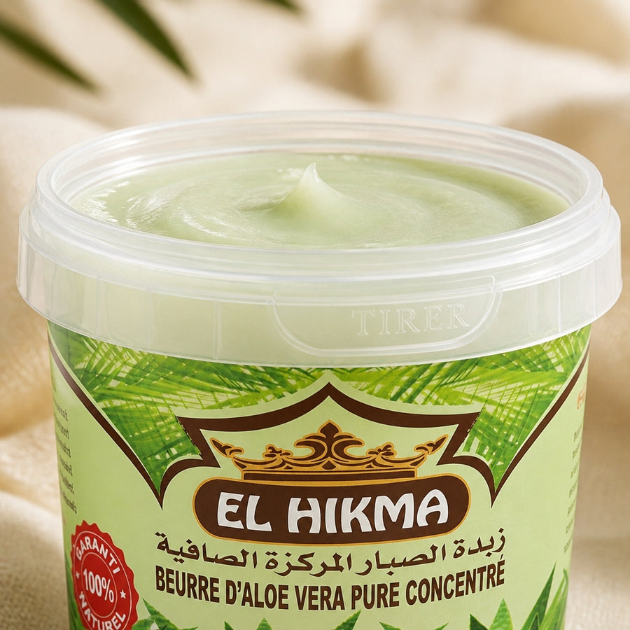 Beurre d'Aloé Vera Pur et Concentré 150 mL EL HIKMA — gros plan texture aloe vera