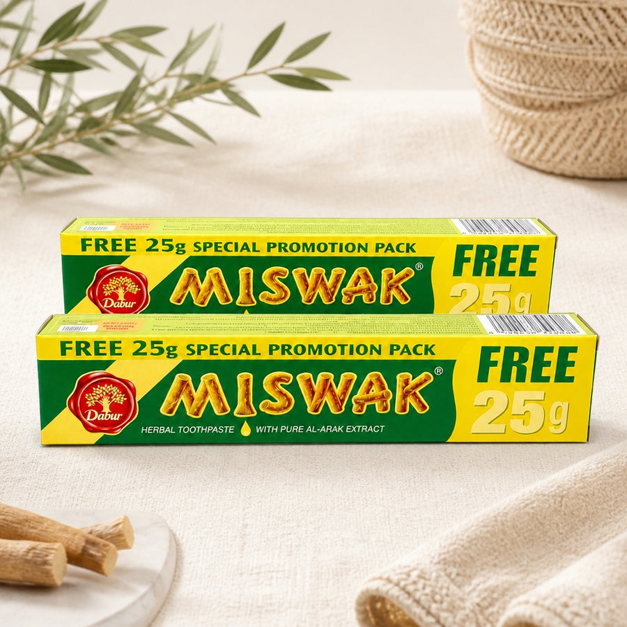 Lot de 2 Dentifrices Miswak Dabur Sans Fluor Siwak/arak + brosse à dent — vue principale hero