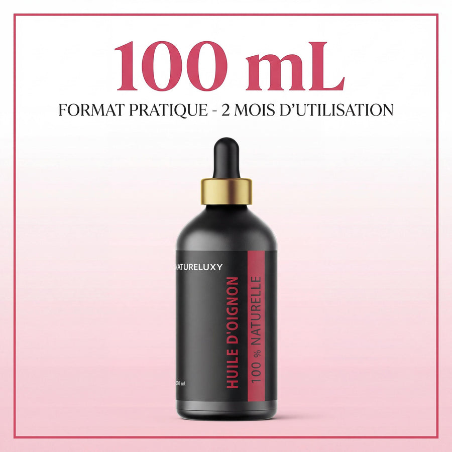 Huile d'oignon 100mL Pipette 100% Naturelle – produit naturel présenté par Natureluxy