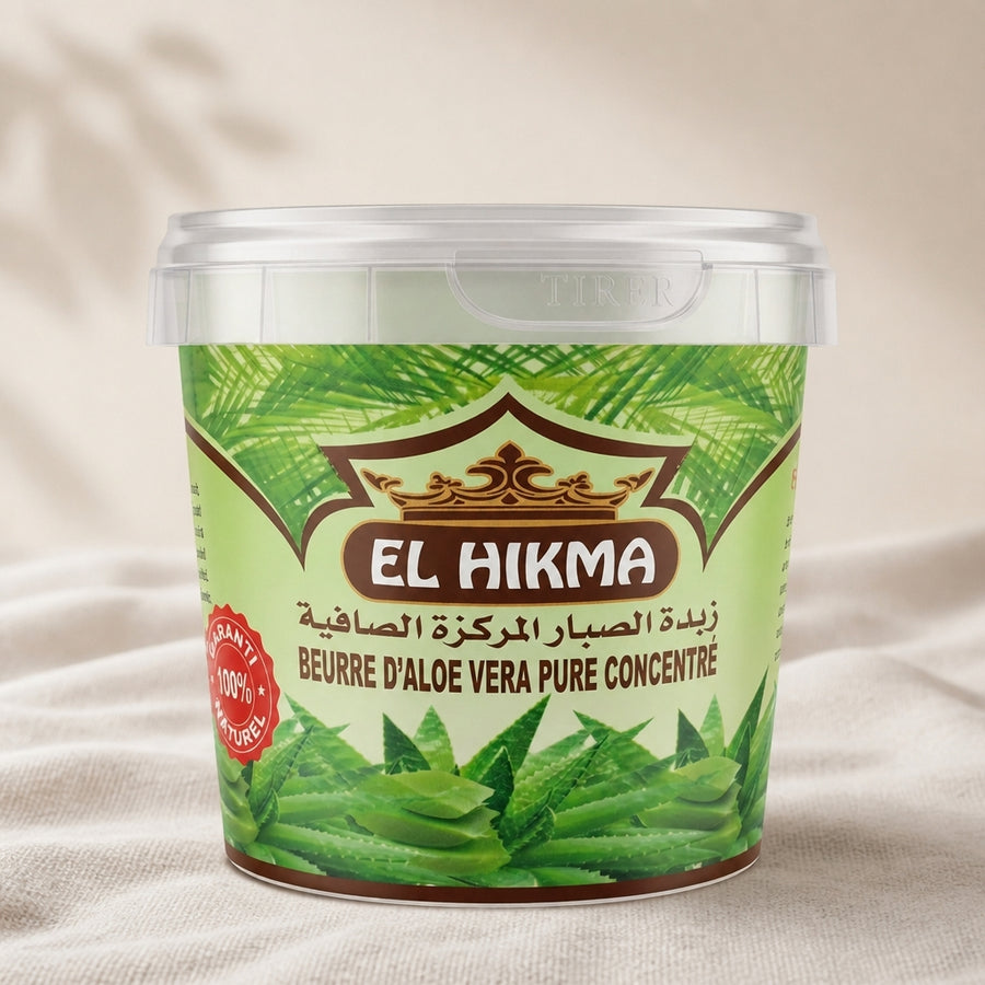 Beurre d'Aloé Vera Pur et Concentré 150 mL EL HIKMA — vue principale hero, pot authentique