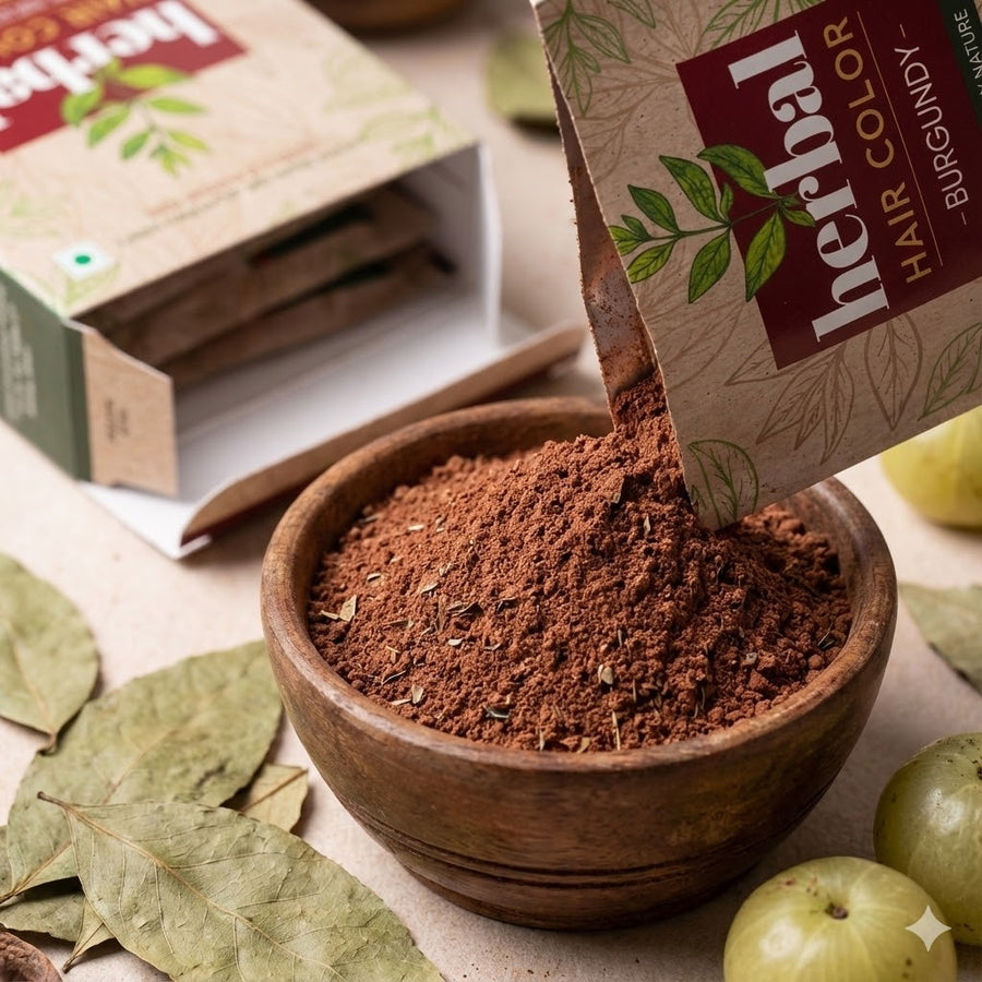 Coloration Capillaire Végétale Burgundy Elina - Teinte Bourgogne – produit naturel présenté par Natureluxy