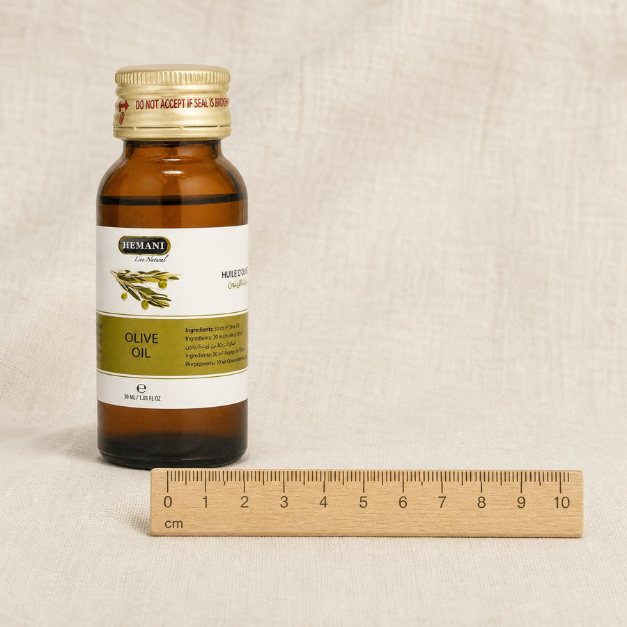 Hemani Huile d'Olive Cosmétique 30 mL — Dimensions & échelle