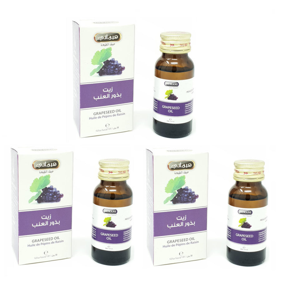 3 Huile de Pépin de Raisin 30mL 100% Naturelle Hemani -10%